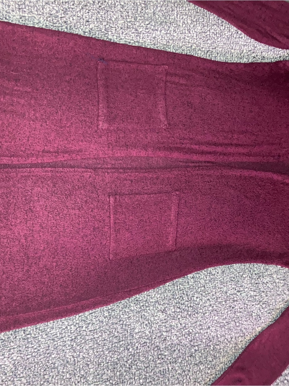 Ambiance Burgundy Longline Open Cardigan with Pockets